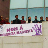 Pancarta contra la violencia machista en el Concello de Sanxenxo