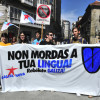 Concentración de Queremos Galego en la Praza da Peregrina