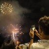 Lanzamiento de fuegos artificiales en el primer día de las Festas da Peregrina 2024