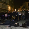 Acción da Plataforma Feminista Galega en Pontevedra con motivo do 25-N 