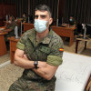 Teniente Palma, del equipo de enfermeros de apoyo a los rastreadores del Ministerio de Defensa en la base de la Brilat