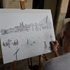 Artistas e obras do II Certame de Pintura Rápida Cidade de Pontevedra