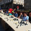 Partidas simultáneas de xadrez na Praza de Santa María
