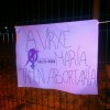 Protesta de Galiza Nova en las estatua y monumentos de Pontevedra para decir no a la Ley del aborto