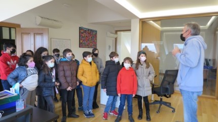 Alumnos de quinto de Primaria del CEIP Praza de Barcelos visitaron PontevedraViva