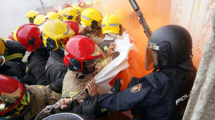 Protesta dos bombeiros dos parques comarcais