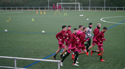 Primer entrenamiento del Pontevedra CF después de las vacaciones de Navidad del 2021