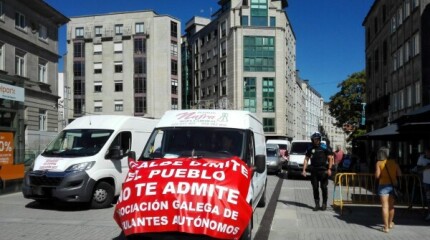 Manifestación de los vendedores ambulantes de Pontevedra