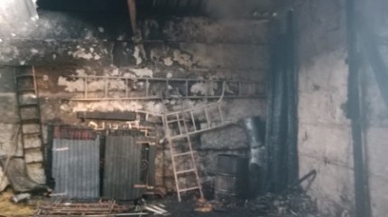 Incendio en un galpón en Marcón 