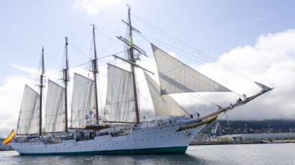 Chegada do Juan Sebastián de Elcano a Marín