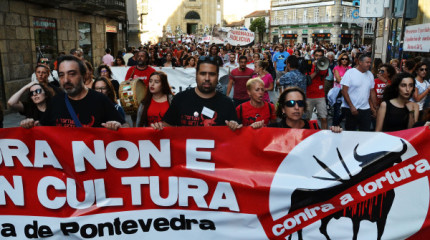 Manifestación Touradas fóra de Pontevedra 2015