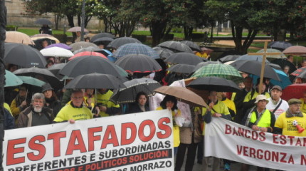 Manifestación polas preferentes en Pontevedra tras coñecerse a quita