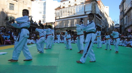 Exhibición de taekwondo do Mace Sport na Praza da Peregrina