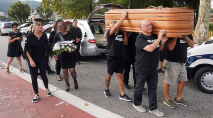 Procesión mortuoria de feriantes