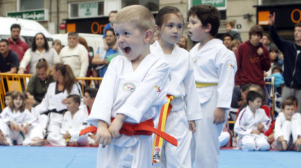 Exhibición de taekwondo en la Praza da Peregrina