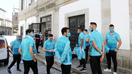 Recepción municipal al Leis Pontevedra previa a la fase de ascenso a Segunda División